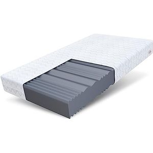 FDM Comfort Plus schuimmatras 180x200 cm hoogte 16 cm 7-zone matras koud H3 Oeko-Tex schuim Geschikt voor mensen met een allergie Afneembare hoes Wit.