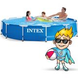 Intex opzetzwembad - 366x76 cm - blauw - filterpomp & accessoires
