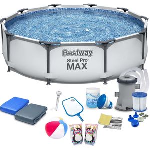 Bestway opzetzwembad - Ø305cm - filterpomp & accessoires - wit