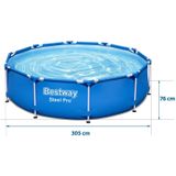 Bestway opzetzwembad - 305x76cm - incl accessoires, filterpomp & bal