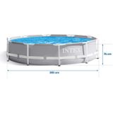 Intex opzetzwembad - 305x76cm - grijs - accessoires oa. filterpomp & bal