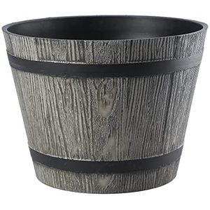 VERDENIA Madera 21574 Bloempot, lichte bloempot, balkonbloempot, decoratieve pot voor binnen en buiten, plantenpot van kunststof, 40 cm, donkergrijs