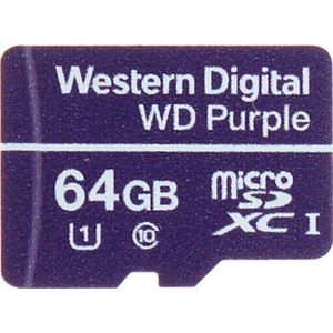 WD Kaart Purple MicroSDXC 64 GB Klasse 10 UHS-I (64 GB, microSDXC, U1, UHS-I), Geheugenkaart