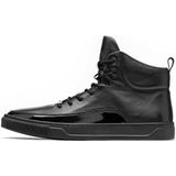 Casual schoenen - Zwart - Herensneakers - Hoogwaardig Leer en Lakleer