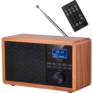 Adler AD 1184 Retro DAB - RDS en FM Radio Afstandsbediening Bluetooth LCD Display