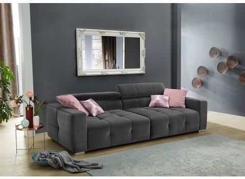 Jockenhöfer Gruppe Big-Sofa Trento, mit verstellbaren Kopfstützen und 4 Kissen