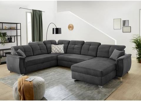 Jockenhöfer Gruppe Wohnlandschaft Livorno U-Form, mit 7 individuell verstellbaren Kopfteilen, Bett- und Relaxfunktion