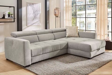 Jockenhöfer Gruppe Ecksofa »San Marino L-Form«, mit elektromotorischer Sitztiefenverstellung (ca. 30cm), Bettkasten