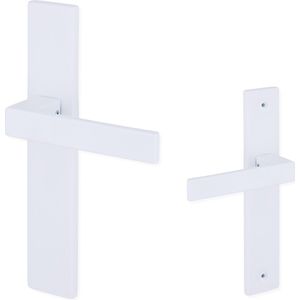 Eliot® deurklink - op schild - mat wit - complete set