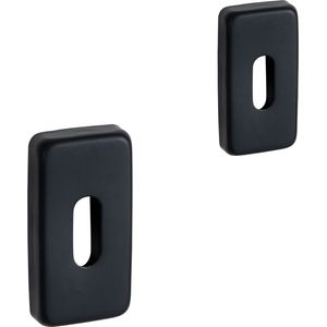 ELIOT rechthoekig baardsleutel rozet set - mat zwart - sleutelgat rozet - deurrozet