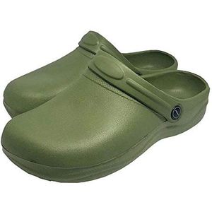 REIS BCLAB LAB Unisex EVA Verstoppen met Dubbele Functie Hielband - Ideaal voor Laboratoria en Apotheken, Kleur: Olijf, Maat: 39