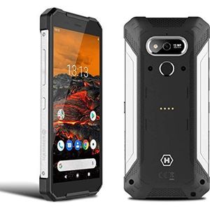 Hammer H Explorer 4G mobiele telefoon, onbreekbaar, ontgrendeld, 2 GHz, quad-core, 3 GB RAM, 32 GB ROM, IP68, robuust, schokbestendig, Android 9.0, Dual SIM, batterij 5000 mAh, NFC, zilver