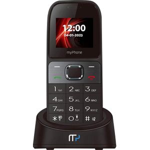MP myPhone Soho Line H31 handsfree telefoon voor thuiskantoor met kleurenscherm, 3G dual-sim, grote knoptelefoon met laadstation - zwart
