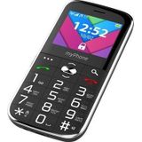MP myPhone Halo C 2,2 inch mobiele telefoon voor senioren, zonder contract, met grote toetsen, zaklamp, oplaadstation, dual SIM, bluetooth, grote batterij 1900 mAh, camera, zwart