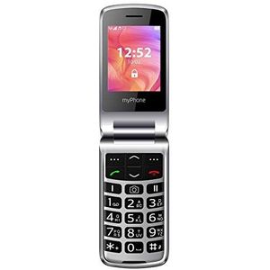 MyPhone Rumba 2 2,4 inch klaptelefoon met grote knoppen, camera, noodknop, frontdisplay, MP3, zaklamp, bluetooth, grote batterij 800 mAh, zwart, Britse versie
