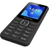 Myphone 6320 Telefoon met grote toetsen, batterij 1000 mAh, Bluetooth, camera, MP3, zaklamp, zwart