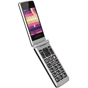 MP myPhone Tango LTE Dual Sim, klaptelefoon met twee grote schermen: 2,4 inch en 1,77 inch, 1400 mAh batterij, 4G, bluetooth, noodknop, 2 MP camera - zwart
