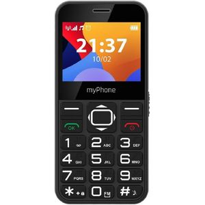 MP myPhone Halo 3 Seniorenmobiele telefoon met laadstation, groot display 2,3 inch (2,3 inch) touch-telefoon, noodoproepknop, zaklamp, Bluetooth, batterij 1000 mAh, camera - zwart