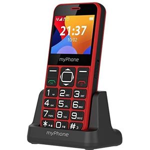 MP myPhone Halo 3 Seniorenmobiele telefoon met laadstation, groot display 2,3 inch (2,3 inch) telefoon met toetsen, noodoproepknop, zaklamp, Bluetooth, batterij 1000 mAh, camera – rogue