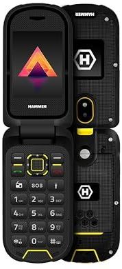 Hammer Bow LTE 4G robuuste klaptelefoon zonder abonnement, waterdicht, stofdicht, IP68, robuust, met grote 1200 mAh accu