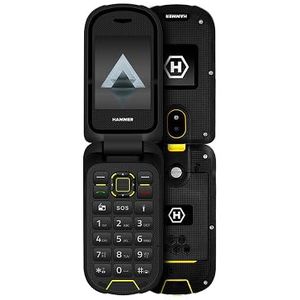 Flip-telefoon klaptelefoon hamer DIG LTE 4G Robuust, 2 beeldschermen, simlock-free, dual-sim, geen contract, 1200 mAh, 4G/LTE, waterdicht IP68