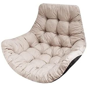 Bjird Hangstoelkussen, kussen, kussen voor polyrotan en rotan hangschommel, zitkussen voor hangmand, rond zitkussen, rugkussen voor hangstoel, binnen en buiten, beige eco-linnen