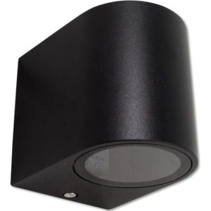 Led wandlamp rond | Sacramento | Geschikt voor 1x GU10 (Zwart, IP44)