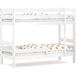 WNM Group Stapelbed Sophie, twee slaper, grenen houten bedframe 160x80 (wit)