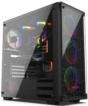 Krux - Leda - PC-behuizing - Zwart - Materiaal: Staal