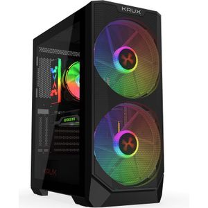 Krux - Vortex - PC-behuizing - Zwart - Materiaal: Staal