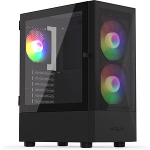 Krux - Vako - PC-behuizing - Zwart - Midi-Toren - Ruimte voor Componenten
