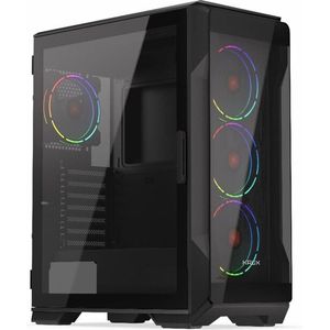 Krux - Heko - PC-behuizing - Zwart - Staal en ABS - Midi Tower met Zijvenster en RGB