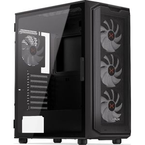 Krux - Orona - PC-behuizing - Zwart - Materiaal: Gehard Glas