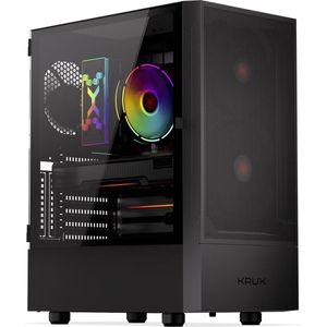 Krux - Obudowa Nadir - PC-behuizing - Zwart - Midi Tower - mATX, Mini-ITX, ATX