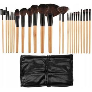 MIMO - Wooden Penselenset - 24-delig - Make-up Kwasten