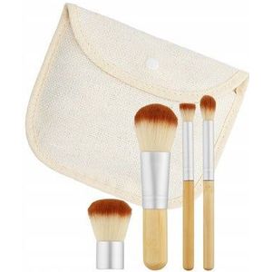 MIMO - Bamboo Travel Penselenset - 4-delig - Inclusief Pouch