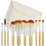 MIMO - Penselenset - 10-delig - Inclusief Poeder Penseel - Blending Penseel - Oogschaduw Penseel