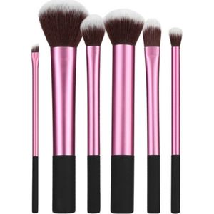 Makeup Brush Set - Roze - Synthetisch - 6 Stuks