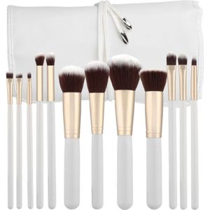 Luxe Make-up Brush Set - Wit - 12 Stuks