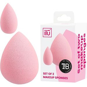 T4B ILU Roze Mini en Grote 2-delige make-upsponzen set voor vloeibare cosmetica en poeder, 1 x 2 stuks