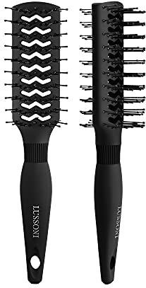 TB TOOLS FOR BEAUTY - T4B LUSSONI - Dubbelzijdige Styling Haarborstel - Antistatisch - Zwart - 1 stuk