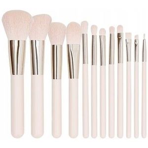 MIMO - Penselenset - Lichtroze - 12-delig - Inclusief Oogschaduw en Blending Penseel