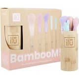 Makeup Brush Set + Bamboo Houder - 5st.