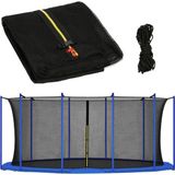 Springos Veiligheidsnet Trampoline | Trampoline Net | Geschikt voor 10 Palen | Ø 460 cm | Zwart