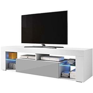 SELSEY TV-kast, wit, grijs, 140 cm
