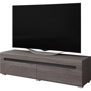 TV kast TV meubel Taylor design 140 cm donkergrijs houtstructuur