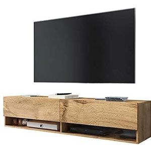 Selsey Wander Wotan TV-lowboard/tv-kast met houten look, hangend, 140 cm