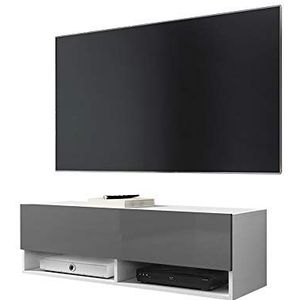 Selsey Wander TV-bank (100 cm, wit mat/grijs, zonder LED) 100 x 32,5 x 30 cm