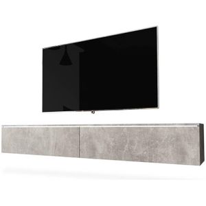 Selsey Kane TV-meubel om op te hangen/tv-bank (beton, 180 cm, met led)