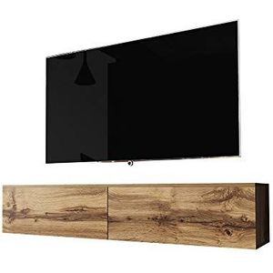 Selsey Kane – tv-lowboard televisiekast hangend 140 cm (Wotan eiken, zonder LED)